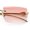 Gold - Pink, variant on Luxury Rimless Metal Jaguar Arm Narrow Rectangle Rapper Sunglasses Gold - Smoke