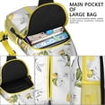 thumbnail image 3 of Yellow Lemon and Floral Print Sling Backpack, Cute Summer Fruit Design Crossbody Daypack with Retro Vintage Style, Lightweight and Adjustable Strap, 3 of 6