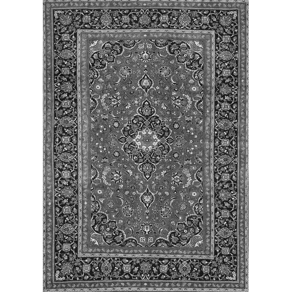 Ahgly Company Machine Washable Indoor Rectangle Persian Gray Traditional Area Rugs, 5' x 8'