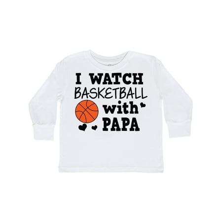 

Inktastic I Watch Basketball with Papa Gift Toddler Boy Girl Long Sleeve T-Shirt