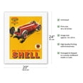 thumbnail image 2 of Shell Motor Oils - Racing Cars - Vintage Car Racing Poster by Géo Ham (Georges Hamel) c.1934 - Fine Art Rolled Canvas Print 16in x 20in, 2 of 4