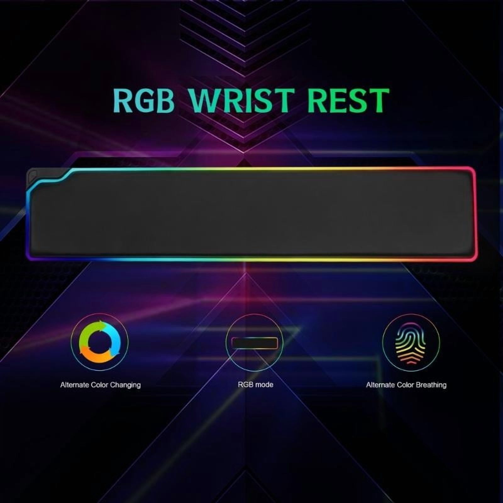 Keyboard RGB Wrist Rest Ergonomic Soft Memory Supported Wrist Rest Pad Relieves Hand Pain for Gaming Office