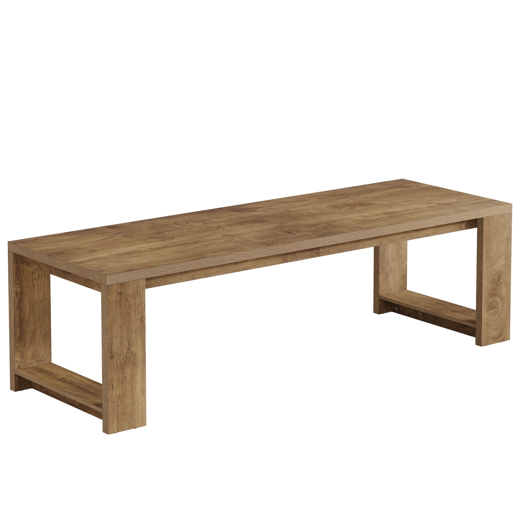 Tribesigns Farmhouse Computer Desk, 86.6 Inch Extra Long Desk for 2 Person, Rectangular Computer Desk for Home, Office, Living Room, Oak