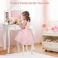 thumbnail image 4 of Infans Vanity Table Set Makeup Dressing Table Kids Girls Stool Mirror, 4 of 7