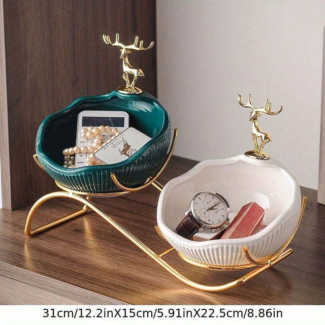 1 Juego de zapatero de entrada elegante con bandeja de almacenamiento de llaves y estante para artículos diversos, decoración perfecta para mueble de TV y hogar para sala de estar