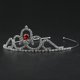thumbnail image 4 of KAKOWELY Tiara de boda con diamantes de imitación y cristales para novia, diadema para niña de las flores, para desfile, con cuervo, 4 of 4