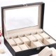 thumbnail image 3 of Caja de reloj de cuero Zulema Organizador de reloj con forro de 10 almohadas, 3 of 8