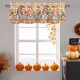 thumbnail image 6 of Thanksgiving Gnome Valances for Windows, 54 x 18in, Fall Pumpkin Sunflower Orange Plaid Rod Pocket Kitchen Valance Curtain Light Filtering Window Treatments for Living Room Bedroom, 1 Panel, 6 of 7