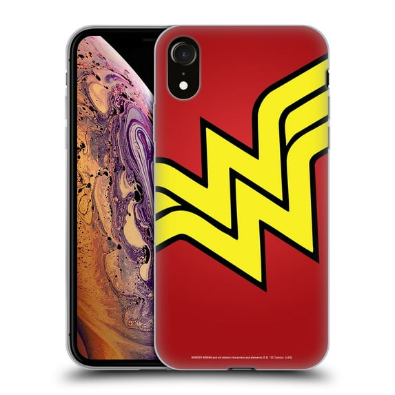 Head Case Designs Officially Licensed Wonder Woman DC Comics Logos Oversized Soft Gel Case Compatible with Apple iPhone XR