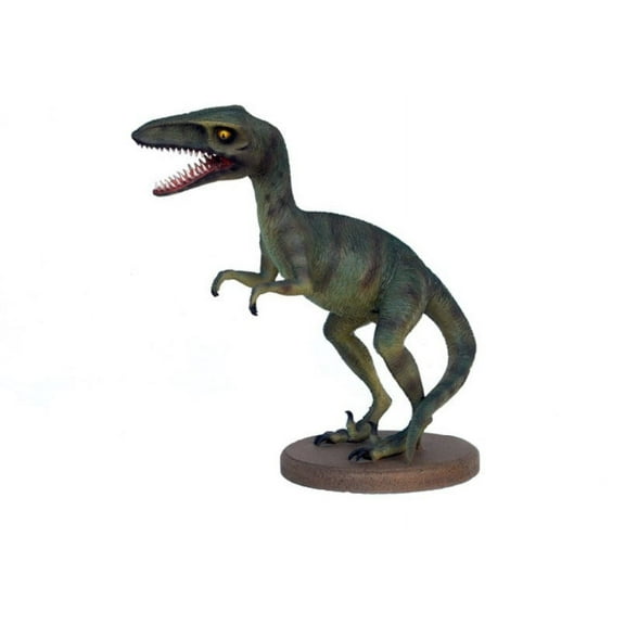 Small Green Baby Raptor Dinosaur Statue