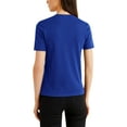 thumbnail image 2 of Ma Croix Women's Casual Fit Deep V-Neck Collar Short Sleeve Cute Spring Summer T Shirt, 2 of 7