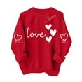 thumbnail image 6 of Qepwscx Womens Shirts Long Sleeve Red Valentine'S Day Crewneck Sweatshirt Love Heart Printed Ladies Blouses Tops For Women Trendy Pullover Sweatshirt Graphic Tops & T-Shirtsholiday Party Tees Tops, 6 of 7