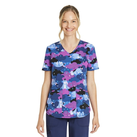 Disney Eeyore Rain Women’s V-Neck Scrub Top