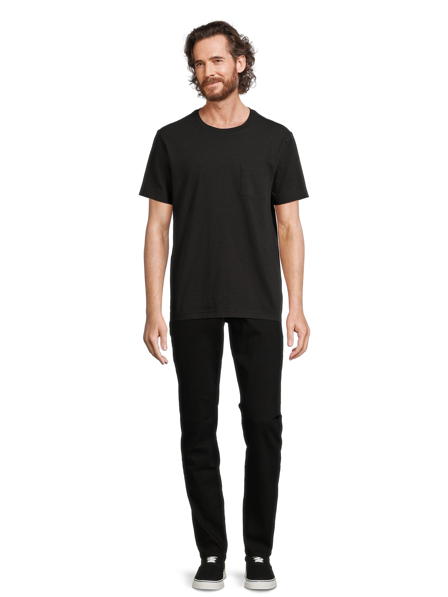 George Men's & Big Men's Short Sleeve Crewneck Fashion Tee with Pocket, Sizes XS-3XL