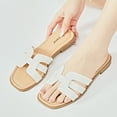 thumbnail image 6 of Ataiwee Women's Flat Slide Sandals - Ladies Casual Criss Cross Slip On Walk Summer Dress Slide Sandals., 6 of 7