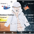 thumbnail image 4 of SOLOCOTE Girls Rain Jacket Lightweight Waterproof Raincoat Hooded Cotton Lined Long Windbreaker, 4 of 6