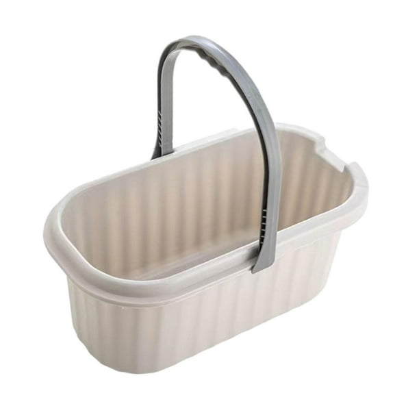 Cubo de agua con pico vertedor y rueda, cesta práctica y versátil, cubo de agua rectangular Gris
