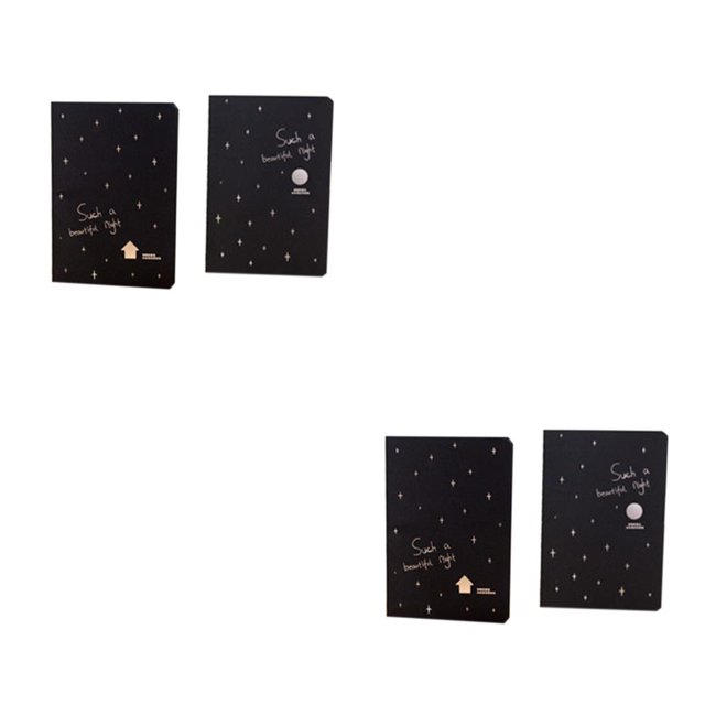 Seitruly Cuaderno de bocetos negro, cuaderno de dibujo, papelería, planificador de papel en blanco negro, diario, álbum de fotos DIY, adultos y niños Patrón aleatorio 20.5*14 cm 2piezas