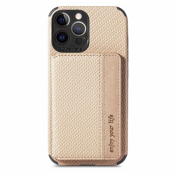 K-Lion for iPhone 14 Pro Wallet Case Stylish Weaving Pattern with RFID Blocking Card Slots Kickstand Function Magnetic Shockproof Protective Purse Case for iPhone 14 Pro,Khaki