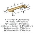 thumbnail image 3 of Amerock Revolve 3-3/4 inch Center-to-Center Champagne Bronze Cabinet Pull, 10 Pack, 3 of 4