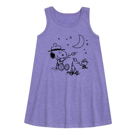 

Peanuts - Snoopy Camping - Toddler and Youth Girls A-line Dress