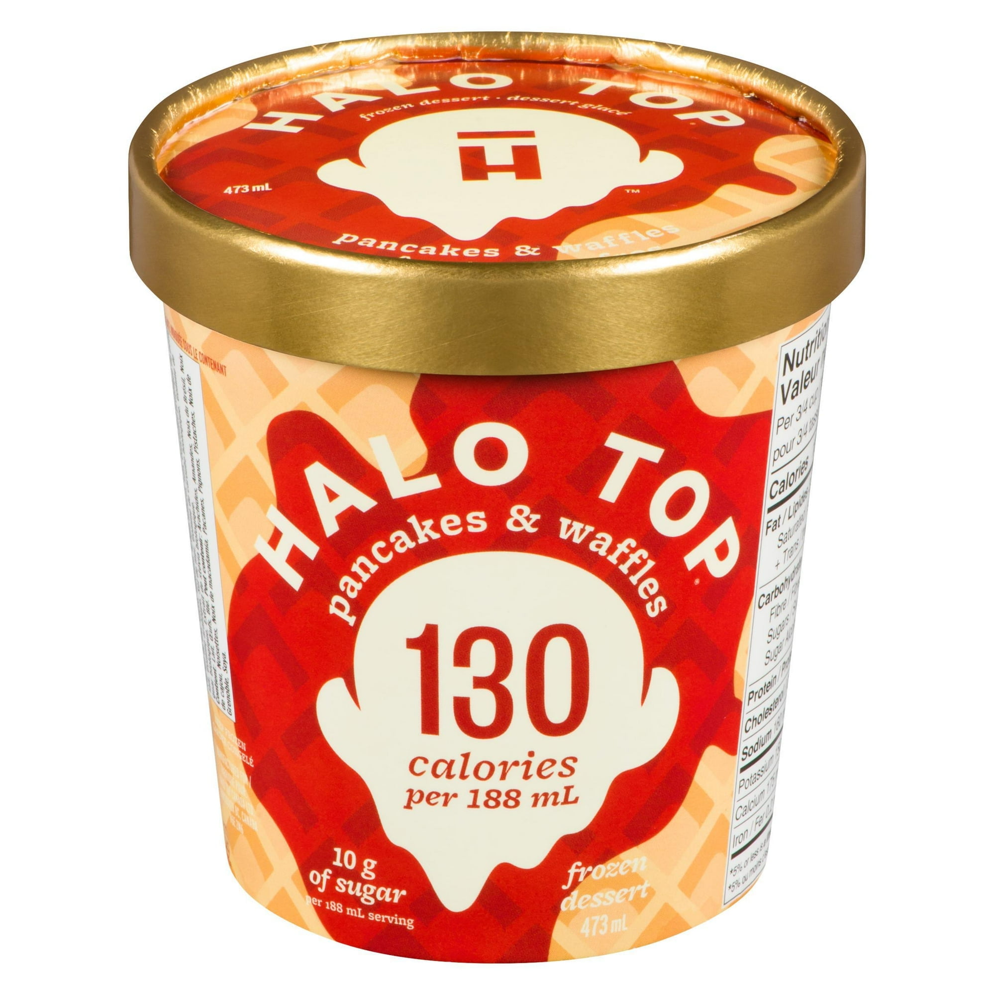 Dessert glacé Halo Top crêpes et gaufres