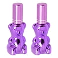 thumbnail image 4 of 2 botellas de perfume con atomizador en forma de oso, a prueba de fugas, rellenables, vacías, 12 ml, moradas, 4 of 14