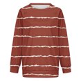 thumbnail image 6 of Holzkary Oversized Sweatshirt for Women Warm Soft Printed Shirt Winter Sweatshirts Tops Loose Fit Casual Long Sleeve Striped Sweatshirt Comfy Fall Winter Outfits Clothes 2025 Fashion Wine M, 6 of 7