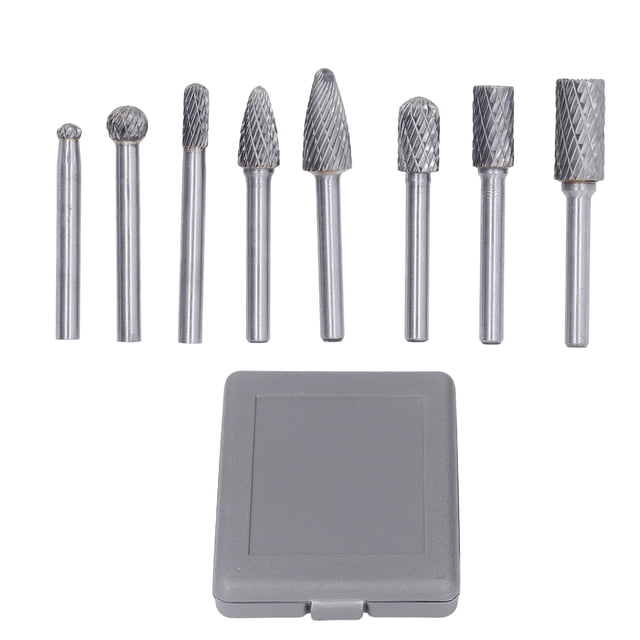 8Pcs Carbure Rotatif Fichier Bit Set 1/4in Outil Électrique Bonne Finition Broyage Foret Métallique Kit