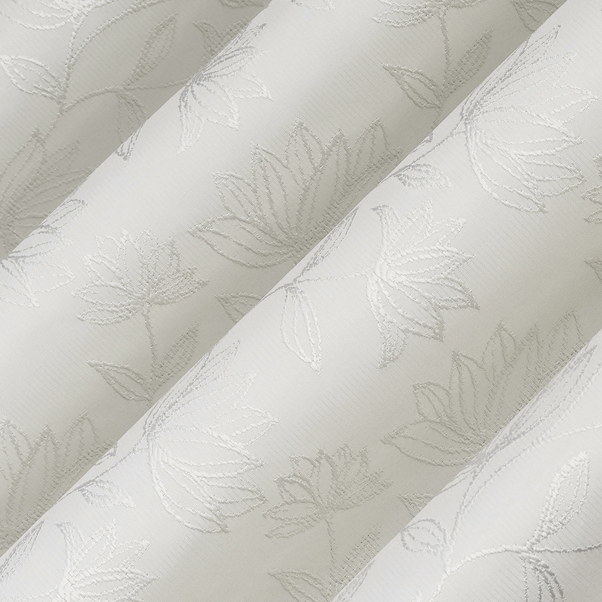 Sun Zero Bronte Floral Jacquard 100% Blackout Rod Pocket Curtain Panel, 50"W X 63"L, Pearl