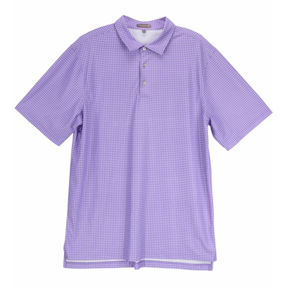 Peter Millar Men's Purple Summer Comfort Checkered Dress Shirt - LT