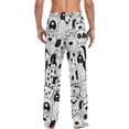 thumbnail image 6 of Men's Pajama Pants with Pockets Sleepwear Lounge Pants Stretch Casual Black White Dog, 6 of 6