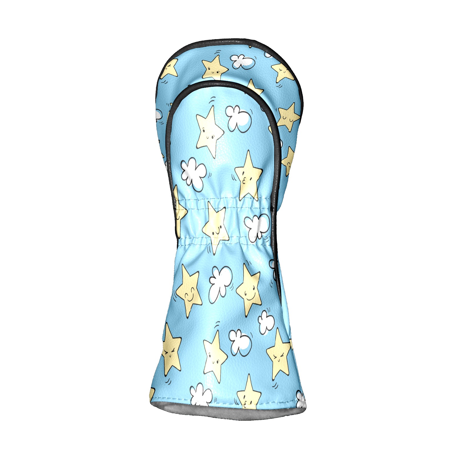 Golf Club Covers, Blue Stars Premium PU Leather Driver Hybrid Putter Head Covers with Velvet Lining, Waterproof Golf Gifts for Men Women