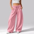 thumbnail image 5 of Barrel Sweatpants Women Wide Leg Baggy Lounge Casual Y2K Elastic Waisted Lounge Track Travel Pants with Pockets Pink S, 5 of 5