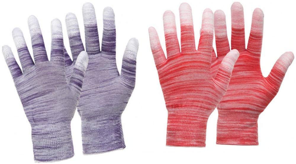 2Pairs Quilting Gloves for Free Motion Sewing Lightweight and Form-Fitting Nylon-Knit Support Gloves for Machine Quilters