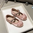 thumbnail image 2 of Girls Dress Flats Casual Mary Jane Ballet Shoes | Bow Rhinestones Princess Dress Shoes for Wedding/Party/Toddler/Little Kid/Big Kid Pink 35, 2 of 6