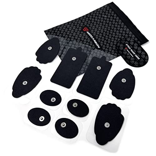 Reusable Electrode Pads for TENS EMS Unit, 10 Replacement Premium Pads