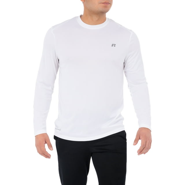 Russell Mens and Big Men's Active Performance Crew Neck Long Sleeve ...