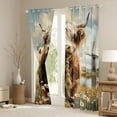 thumbnail image 3 of Castle Fairy Boys Girls Highland Cattle Curtains Pack of 2 (42x84 Each),Floral Daisy Curtains Blackout,Farmhouse Animal Bedroom Curtains,Microfiber Bedroom Decor, 3 of 6