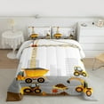 thumbnail image 2 of Manfei Boys Construction Vehicles Bedding Comforter Set 2pcs, Kids Truck Twin Comforter Sets, Bulldozer Tractor Bedding Set, Breathable Home Decor, 2 of 8