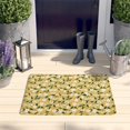 thumbnail image 2 of White Flower Leaves Yellow Flannel Non Slip Door Rugs,Washable Door Mats Indoor,Decorative Door Mats,Dirt-Resistant and Absorbent Doormat for Entrance,Bedroom,Kitchen,Bathroom,31.5"x17", 2 of 4