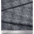 thumbnail image 2 of Soimoi Gray Rayon Fabric Print Block Printed Fabric 1 Yard 42 Inch Wide, 2 of 3