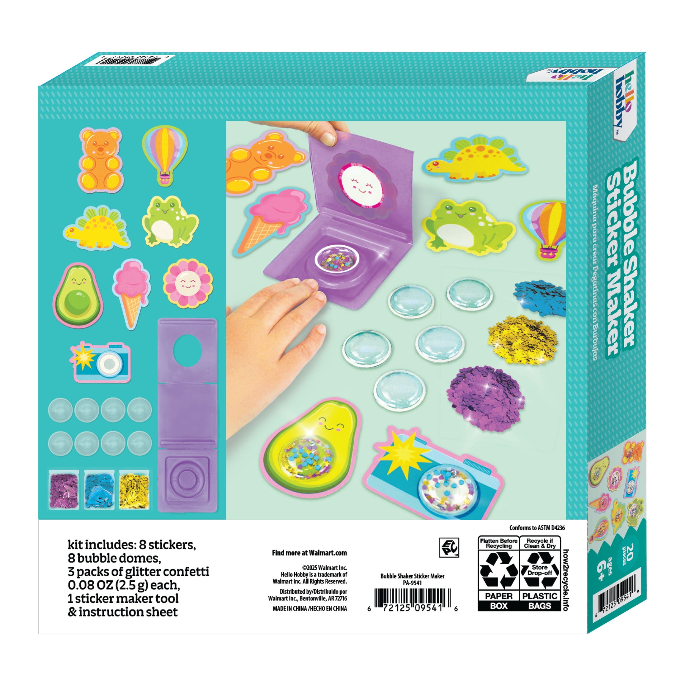 Hello Hobby 3D Bubble Shaker Sticker Maker Kit for Kids