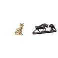 thumbnail image 1 of Figura de escritorio,Estatua de gato en estante,escritorio,oficina,decoración del hogar,Estatua de escritorio,Estatua decorativa de figura de lucha de toro y oso,Colección de esculturas de, 1 of 8