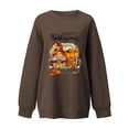 thumbnail image 3 of Odeerbi Thanksgiving Sweatshirts for Women Trendy Printed Loose Long Sleeve Blouse Round Neck 2025 Casual Pullover Tops Sweatershirt Dark Gray, 3 of 4