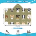 thumbnail image 2 of Dog Breeds Hooded Bath Towel，50"x30" for Ages 3 To 12 Kids, Quick Dry Lightweight Soft Microfiber Hood Beach Towel Cover Up for Kids, 2 of 7