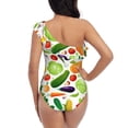 thumbnail image 5 of Easygdp Vegetables2 Women's One Shoulder Ruffle Monokini Bathing Suits with Removable Chest Pad, Quick Drying - XX-Large, 5 of 8