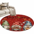 thumbnail image 6 of Red Christmas Round Rug 3ft Washable Circle Entryway Rugs Non Slip Winter Cartoon Xmas Gnomes Snowflake Area Rug Indoor Floor Carpet for Bedroom Kitchen Living Room Home Office Dining Room Nursery, 6 of 8