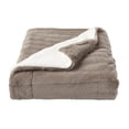 thumbnail image 7 of Faux Fur Jacquard Throw Blanket-Luxurious, Soft, Hypoallergenic Faux Rabbit Fur Blanket with Sherpa Back - 60”x 70” By Somerset Home (Coffee), 7 of 7