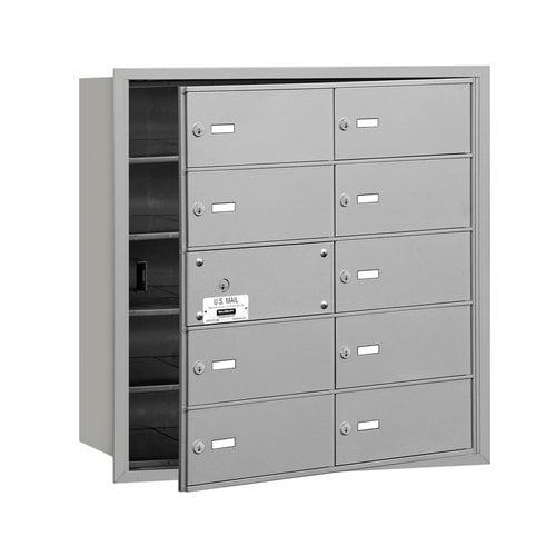 4B+ Horizontal Mailbox (Includes Master Commercial Lock) - 10 B Doors (9 usable) - Aluminum - Front Loading - Private Access